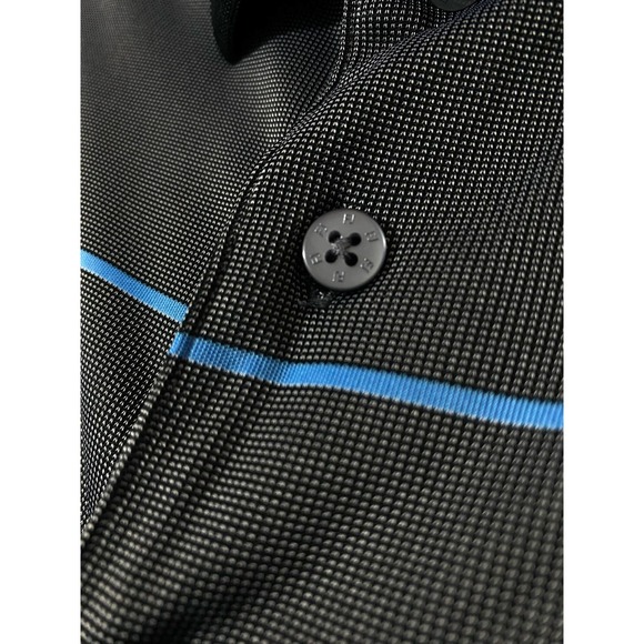 Footjoy Polo Shirt 2XL Black Blue Mens Bear Lake Polyester Golf Company Logo - Picture 11 of 15